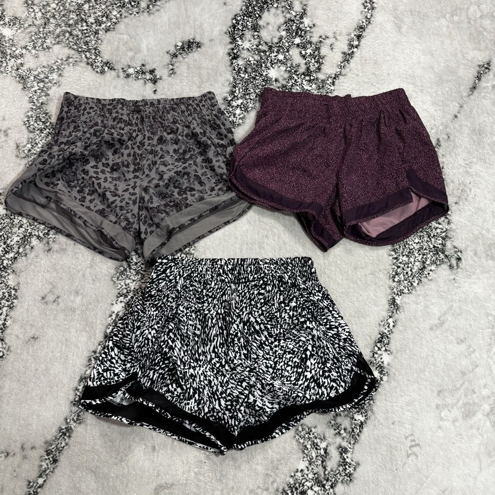 Athleta Women's Running Shorts 3 Pair Bundle Size XS Printed Mesh Racer Athletic